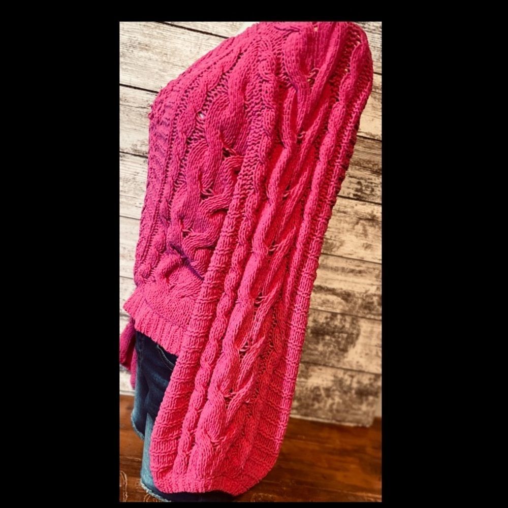 Express | vintage | Bell-sleeve | scoop neck sweater | pink | extra small